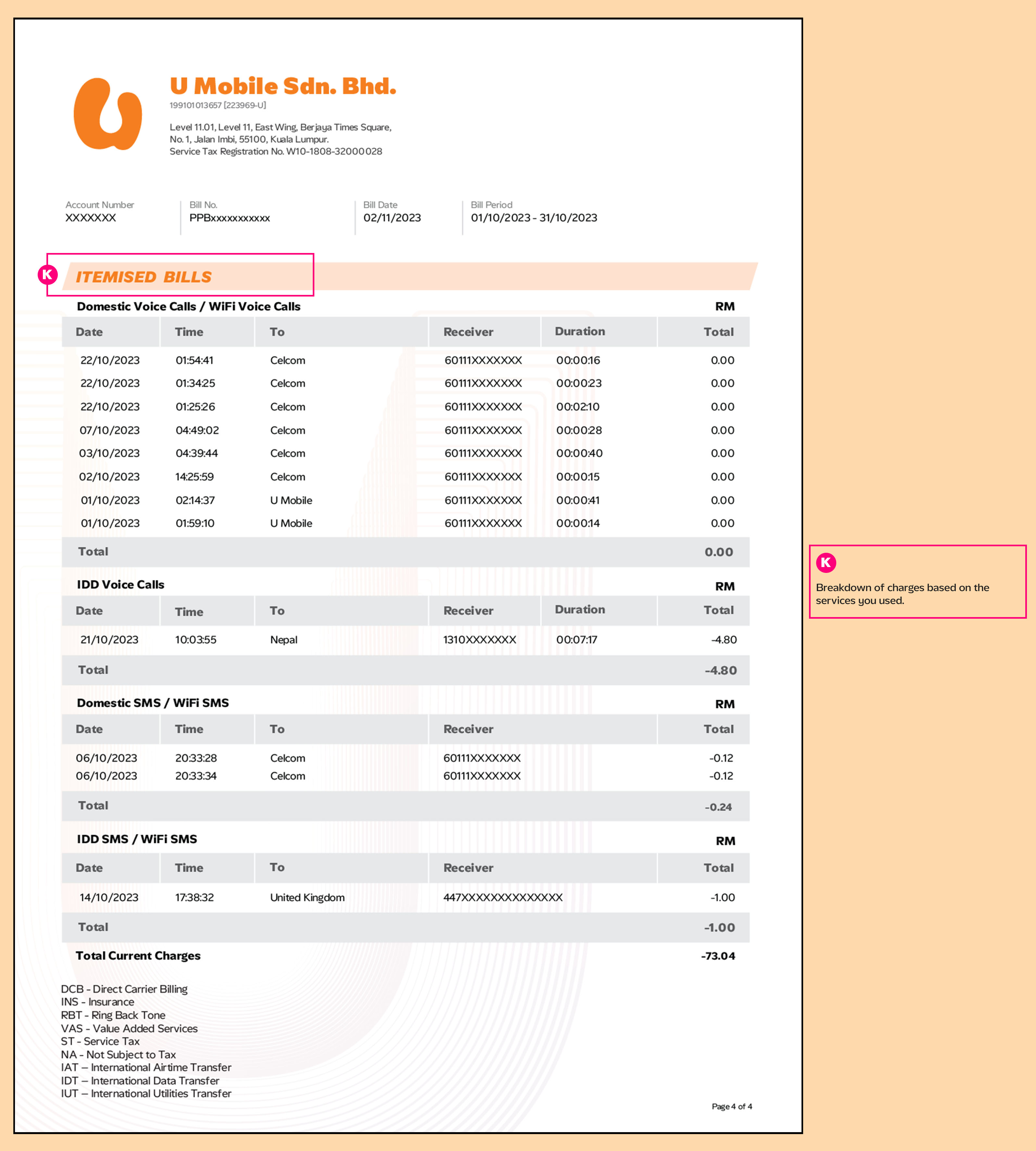 Prepaid Preapaid Bill Statment 4 Image U Mobile